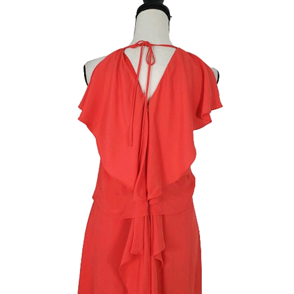 BCBGMAXAZRIA JANISA HALTER NECK RUFFLE DRESS - Picture 9 of 16